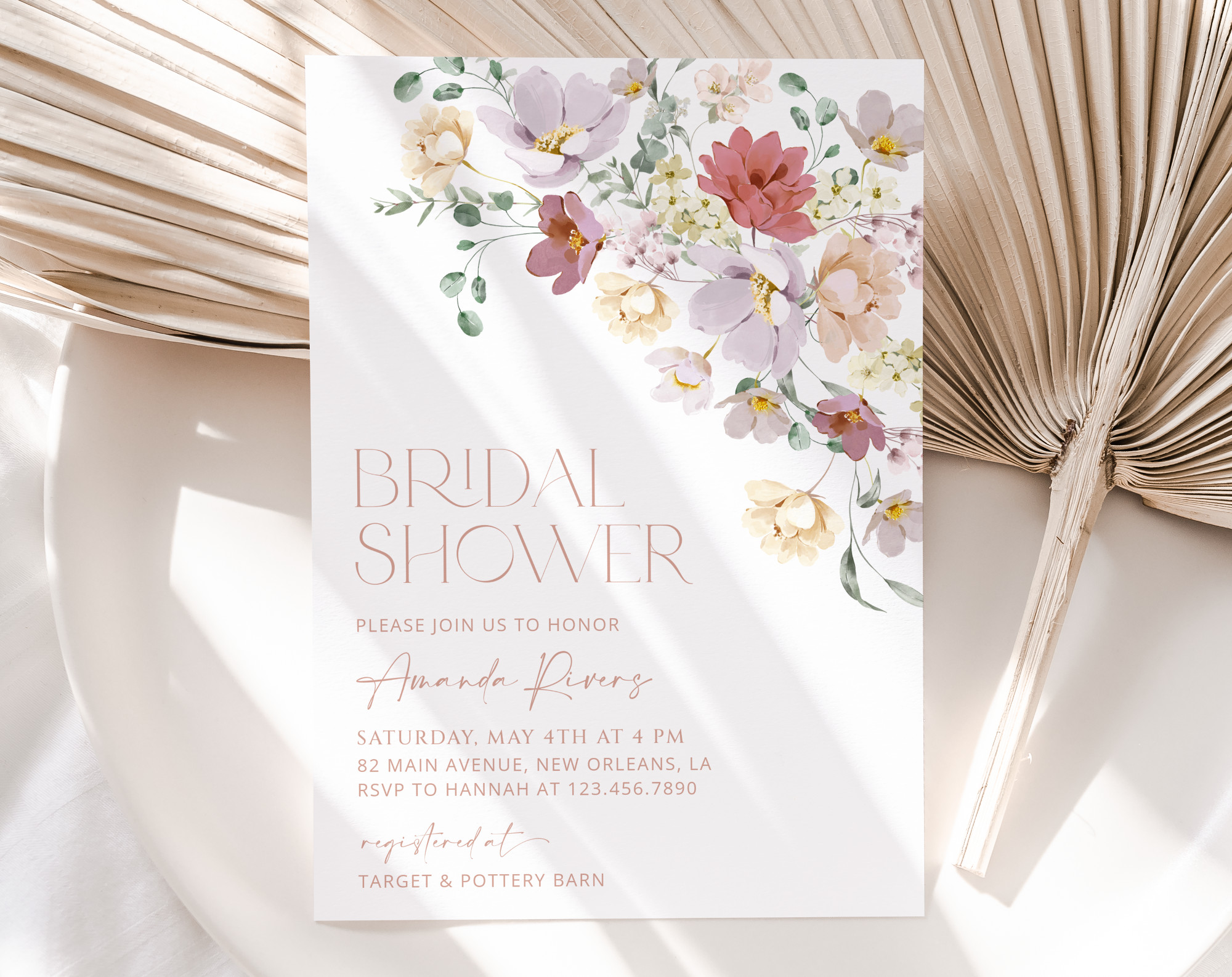 Colorful Flowers Bridal Shower Invitation, Bridal Stationery, Printable File, Edit Yourself, SH40 Colorful Flowers Bridal Shower Invitation, Bridal Stationery, Printable File, Edit Yourself, SH40