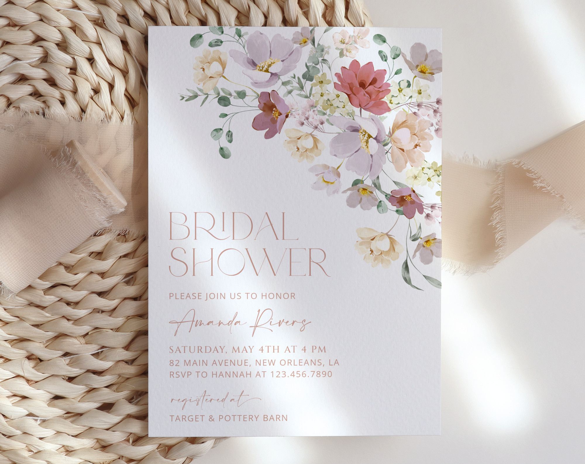 elegant bridal shower invitations