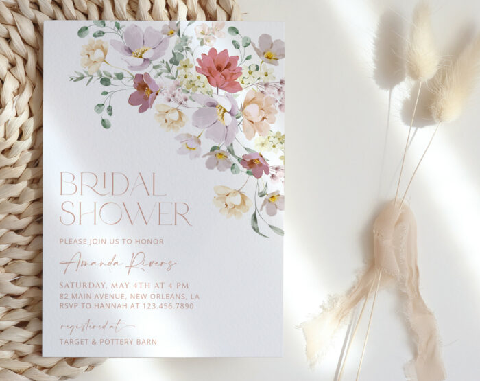 Colorful Flowers Bridal Shower Invitation - Bridal Shower Stationery