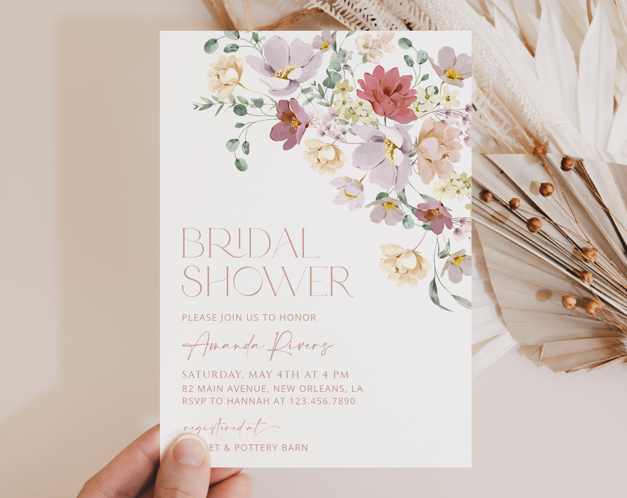 Colorful Flowers Bridal Shower Invitation, Bridal Stationery, Printable File, Edit Yourself, SH40 Colorful Flowers Bridal Shower Invitation, Bridal Stationery, Printable File, Edit Yourself, SH40