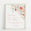 Colorful Flowers Mimosa Bar Sign, Bridal Shower Sign, Printable File, Edit Yourself, SH40