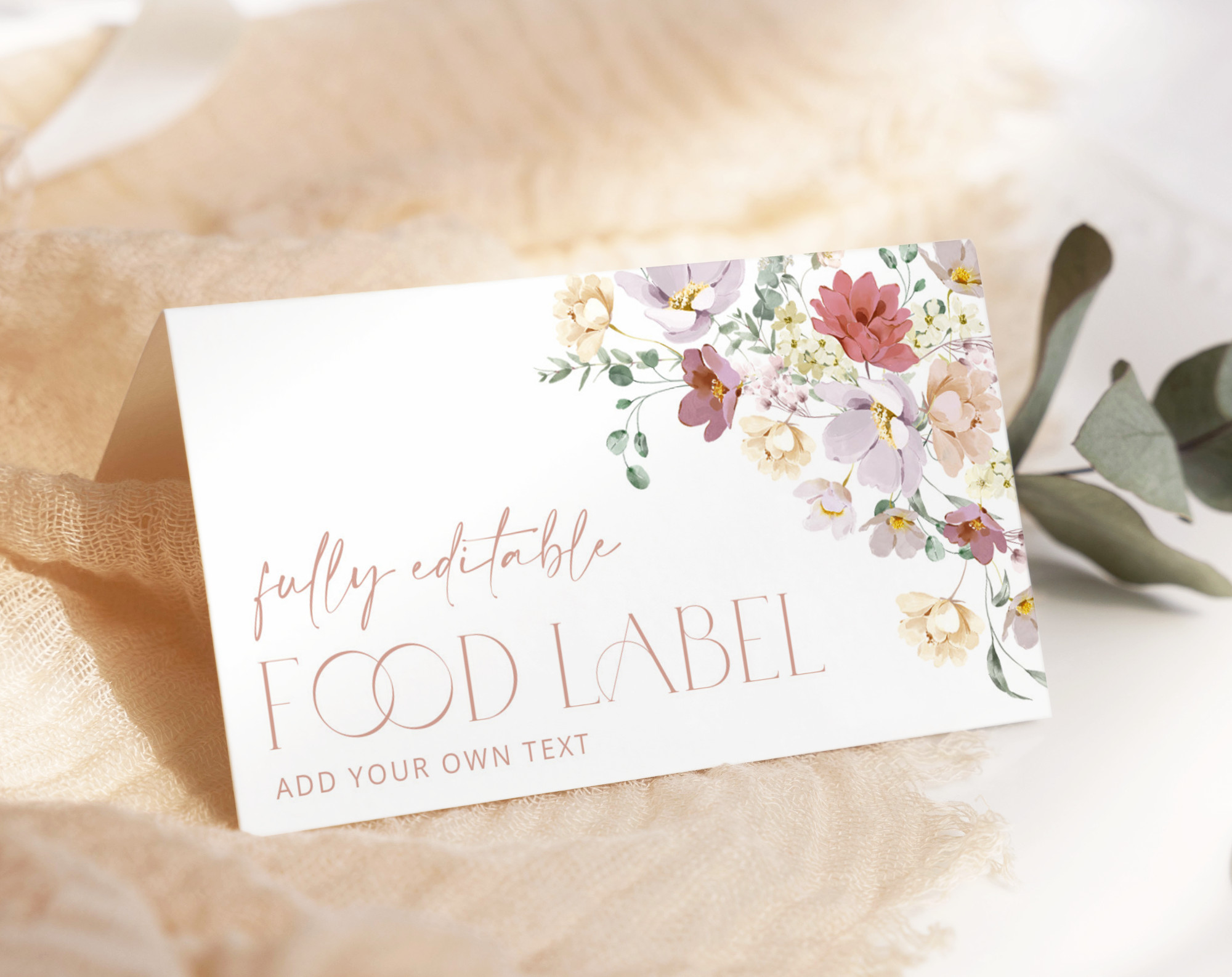 Colorful Flowers Food Label, Bridal Shower Decoration, Printable File, Edit Yourself, SH40 Colorful Flowers Food Label, Bridal Shower Decoration, Printable File, Edit Yourself, SH40