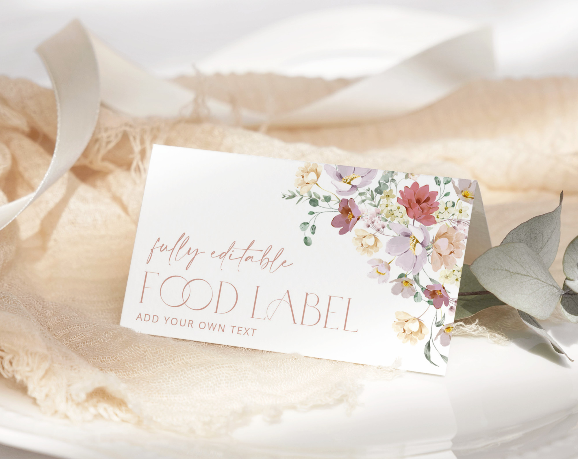 Colorful Flowers Food Label, Bridal Shower Decoration, Printable File, Edit Yourself, SH40 Colorful Flowers Food Label, Bridal Shower Decoration, Printable File, Edit Yourself, SH40