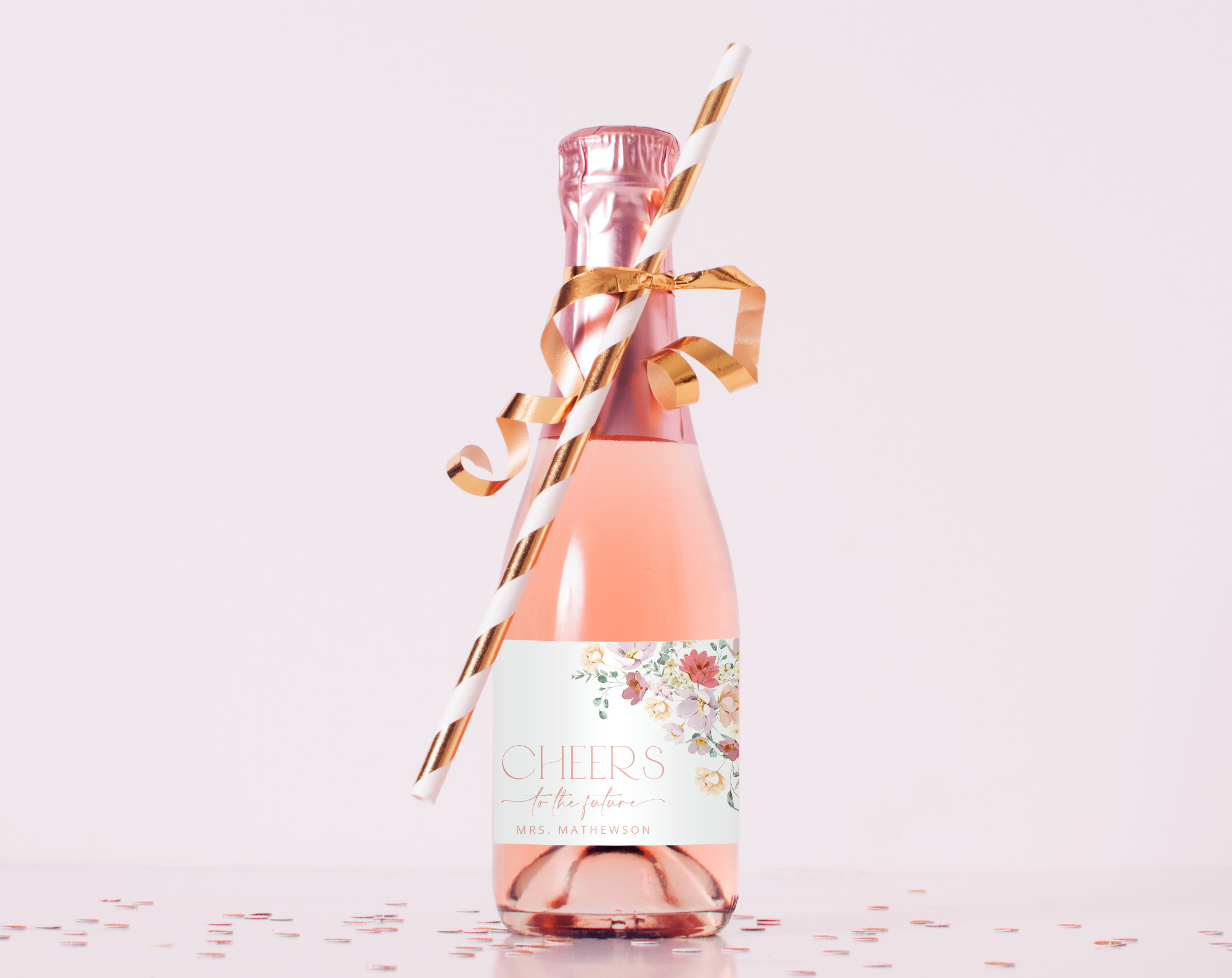 Colorful Flowers Mini Champagne Labels, Bridal Shower Decoration, Printable File, Edit Yourself, SH40 Colorful Flowers Mini Champagne Labels, Bridal Shower Decoration, Printable File, Edit Yourself, SH40