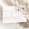 Colorful Flowers Thank You Card, Bridal Shower Stationery, Printable File, Edit Yourself, SH40
