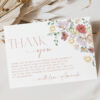Colorful Flowers Thank You Card, Bridal Shower Stationery, Printable File, Edit Yourself, SH40