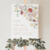Colorful Flowers Welcome Sign, Bridal Shower Sign, Printable File, Edit Yourself, SH40