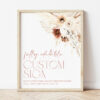 Pampas Grass Terracotta Custom Sign, Bridal Shower Sign, Printable File, Edit Yourself, SH13