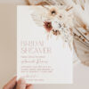 Pampas Grass Terracotta Bridal Shower Invitation, Bridal Stationery, Printable File, Edit Yourself, SH13