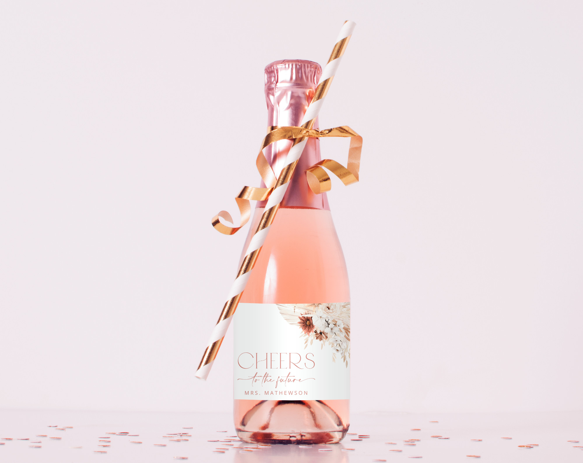 Pampas Grass Terracotta Mini Champagne Labels, Bridal Shower Decoration, Printable File, Edit Yourself, SH13 Pampas Grass Terracotta Mini Champagne Labels, Bridal Shower Decoration, Printable File, Edit Yourself, SH13