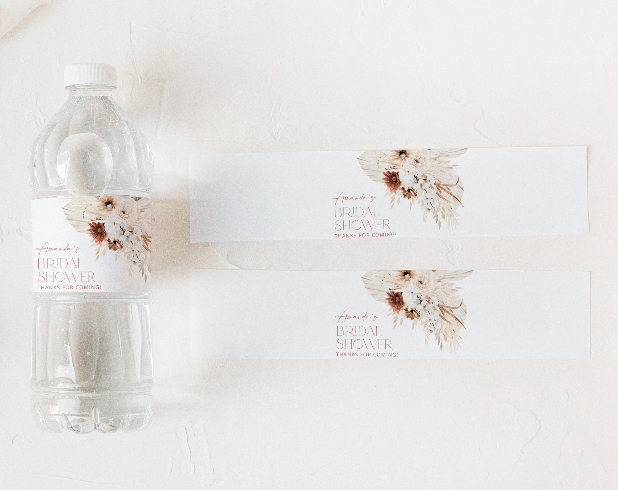 Pampas Grass Terracotta Water Bottle Labels, Bridal Shower Decoration, Printable File, Edit Yourself, SH13 Pampas Grass Terracotta Water Bottle Labels, Bridal Shower Decoration, Printable File, Edit Yourself, SH13
