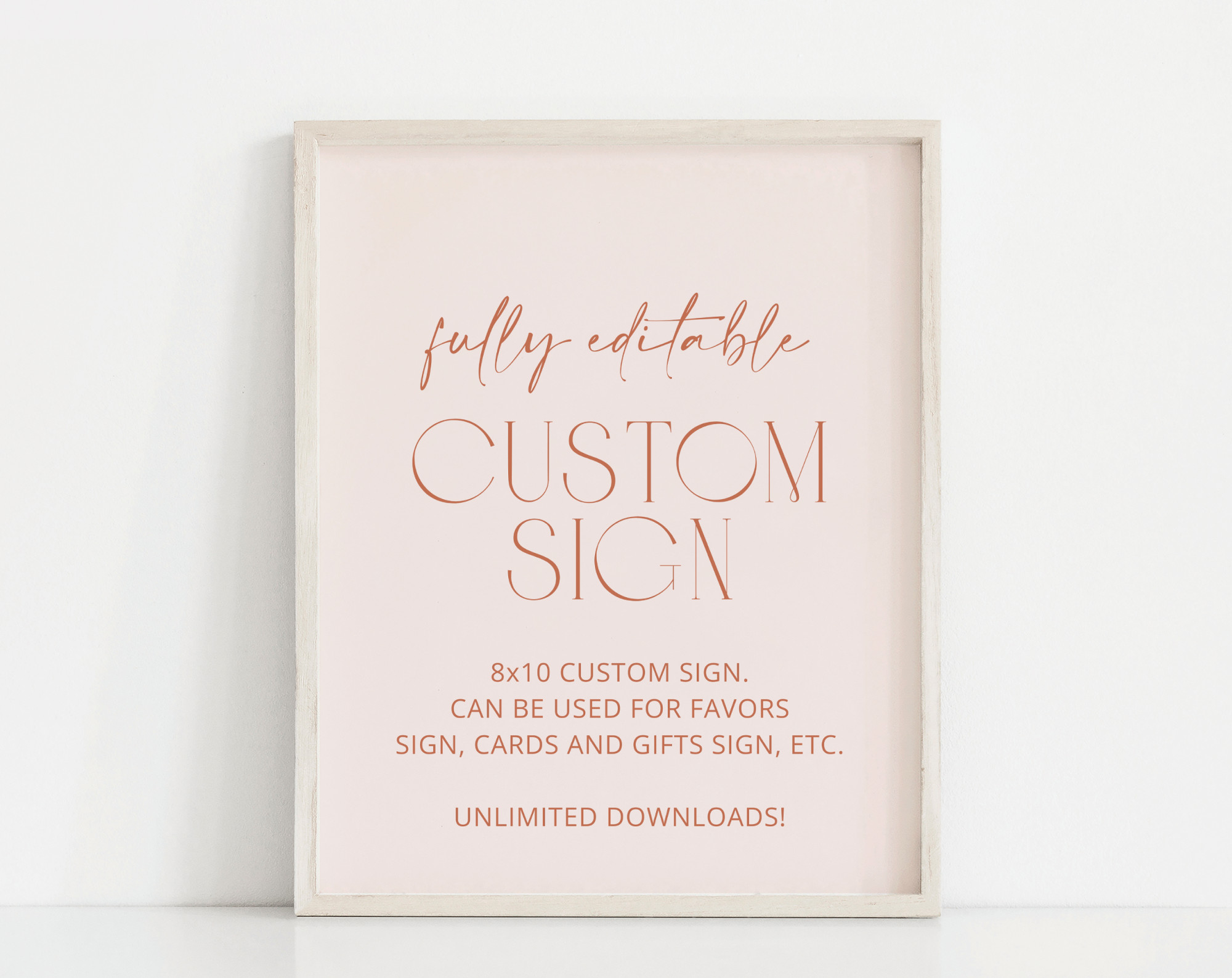 Minimal Boho Custom Sign, Bridal Shower Sign, Printable File, Edit Yourself, SH21
