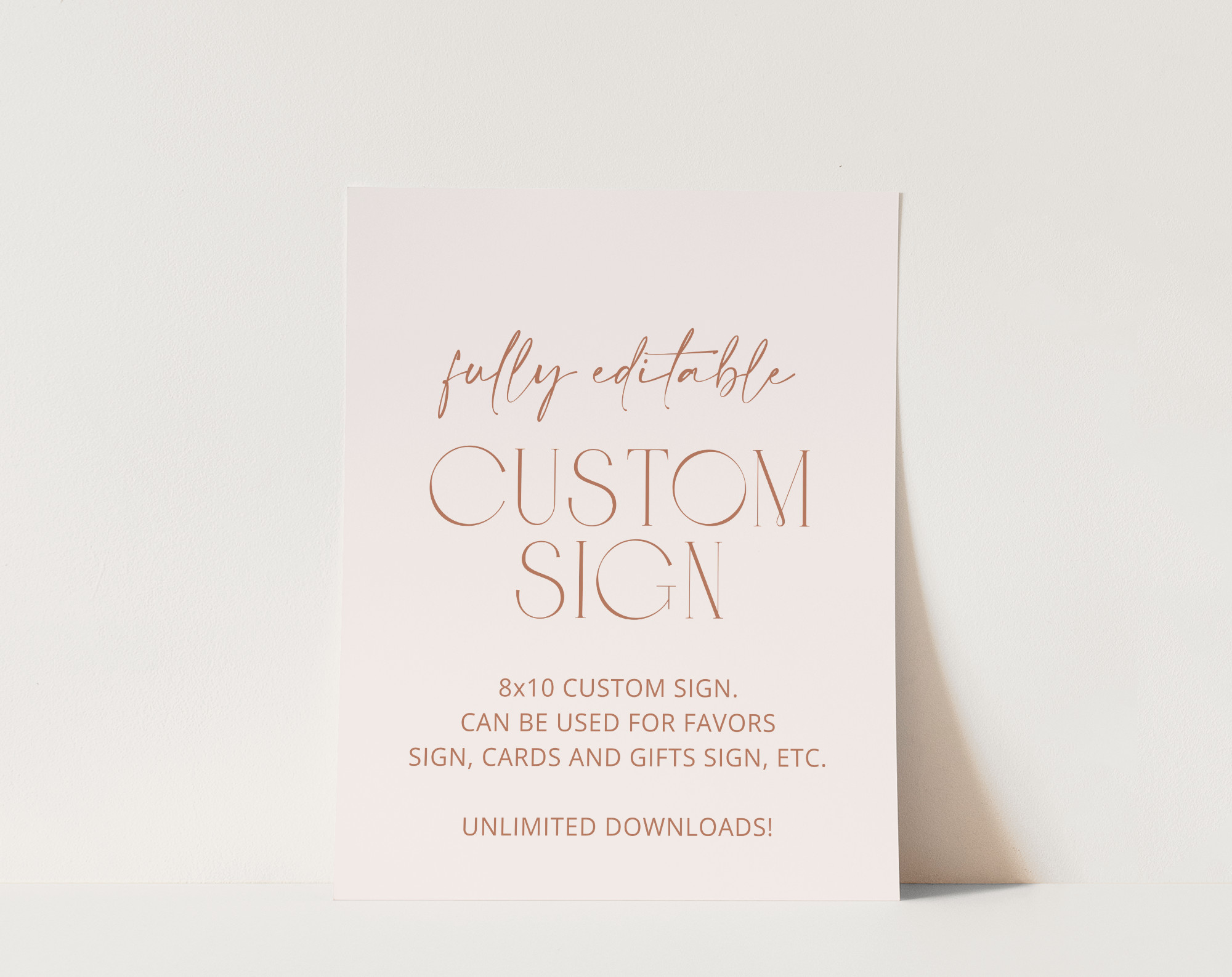 Minimal Boho Custom Sign, Bridal Shower Sign, Printable File, Edit Yourself, SH21