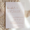 Minimal Boho Bridal Shower Invitation, Bridal Stationery, Printable File, Edit Yourself, SH21