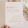 Minimal Boho Bridal Shower Invitation, Bridal Stationery, Printable File, Edit Yourself, SH21