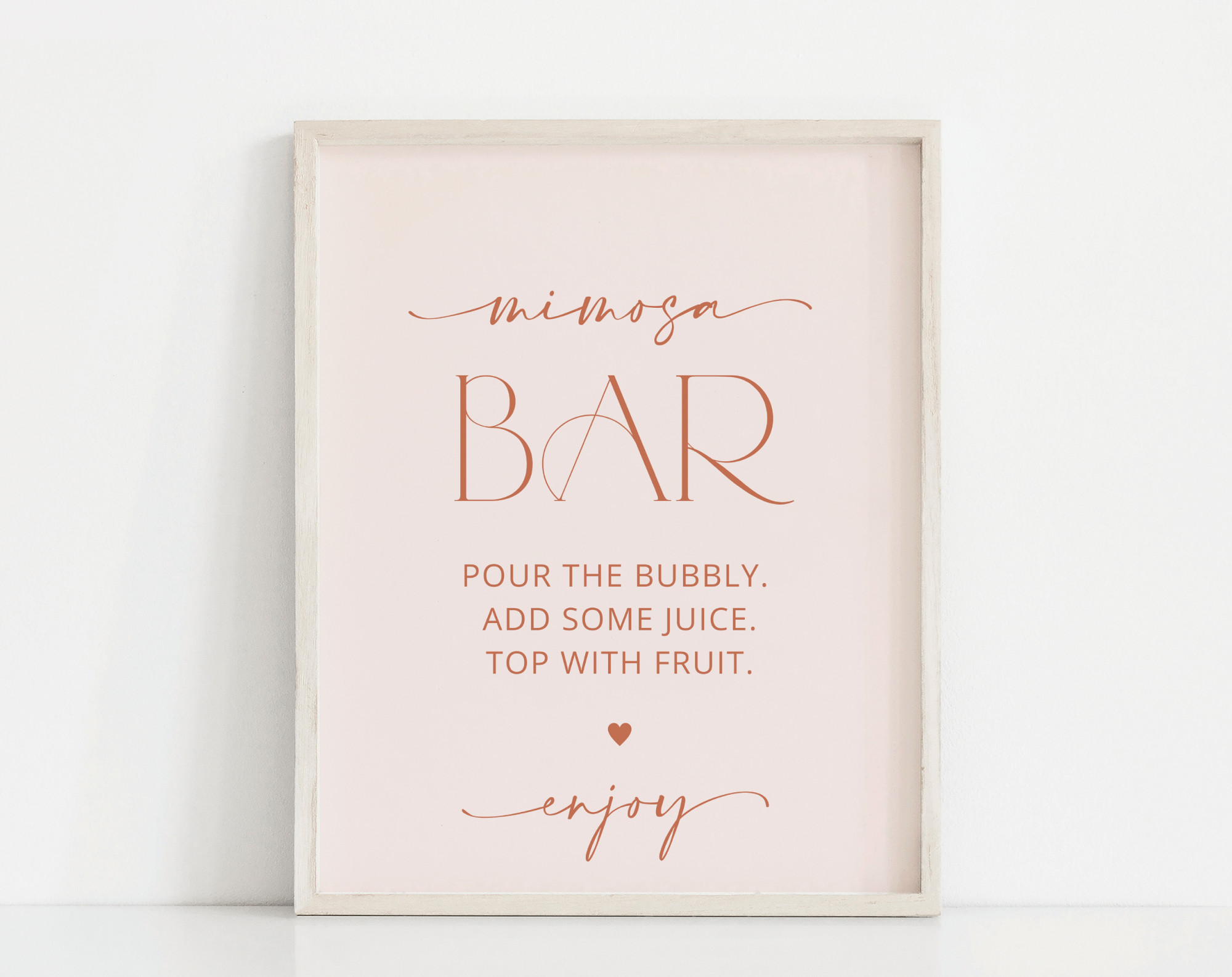 Minimal Boho Mimosa Bar Sign, Bridal Shower Sign, Printable File, Edit Yourself, SH21