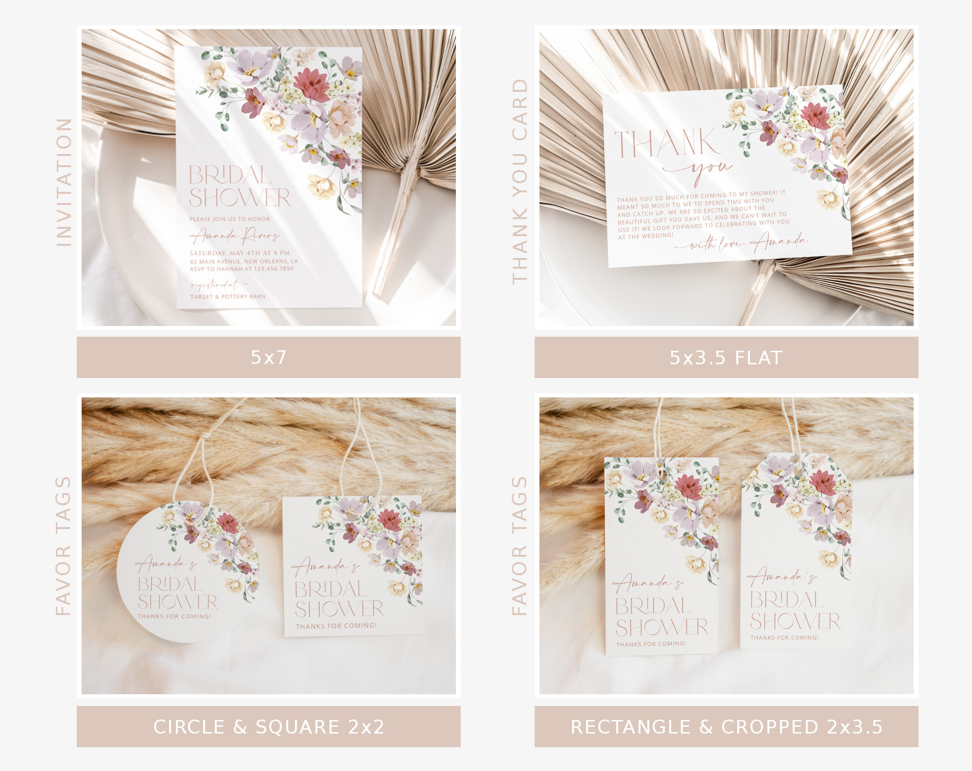 Colorful Flowers Bridal Shower Bundle, Printable File, Edit Yourself, SH40 Colorful Flowers Bridal Shower Bundle, Printable File, Edit Yourself, SH40