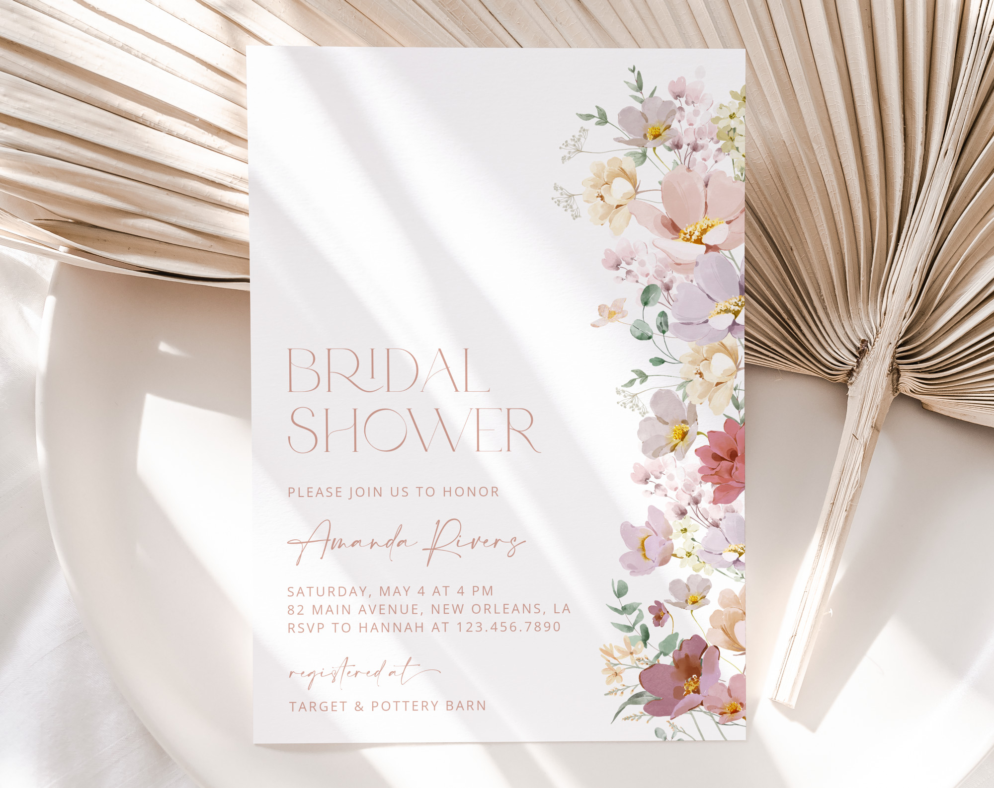 Colorful Flowers Bridal Shower Invite, Bridal Stationery, Printable File, Edit Yourself, SH40 Colorful Flowers Bridal Shower Invite, Bridal Stationery, Printable File, Edit Yourself, SH40
