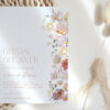 Colorful Flowers Bridal Shower Invite, Bridal Stationery, Printable File, Edit Yourself, SH40