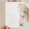 Colorful Flowers Bridal Shower Invite, Bridal Stationery, Printable File, Edit Yourself, SH40