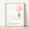 Pink Balloon Custom Sign, Baby Shower Sign, Girl Baby Shower, Printable File, Edit Yourself, SH14 Pink Balloon Custom Sign, Baby Shower Sign, Girl Baby Shower, Printable File, Edit Yourself, SH14