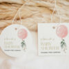 Pink Balloon Favor Tags, Gift Tags, Party Tags, Girl Baby Shower, Printable File, Edit Yourself, SH14