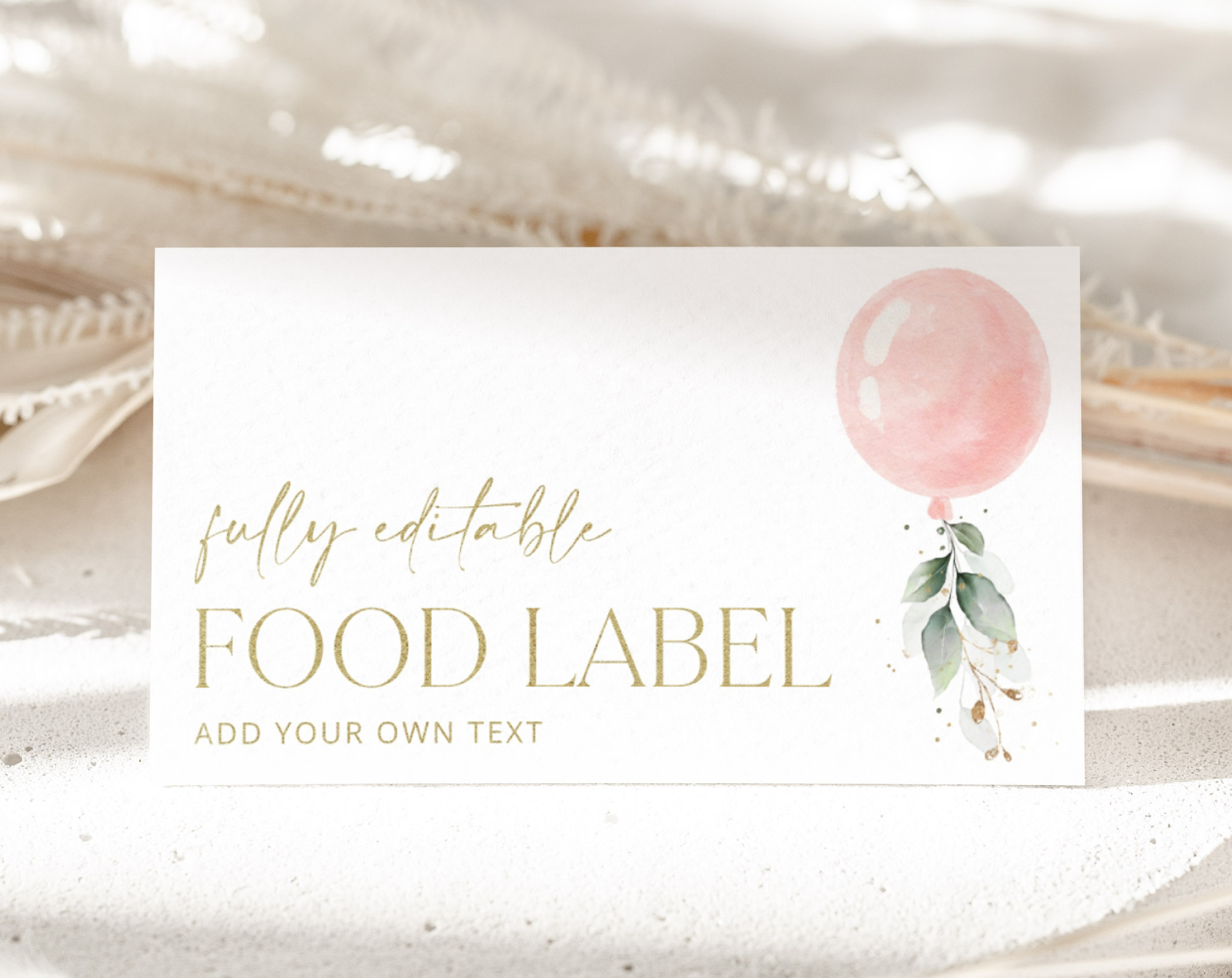 Pink Balloon Food Label, Baby Shower Decoration, Girl Baby Shower, Printable File, Edit Yourself, SH14 Pink Balloon Food Label, Baby Shower Decoration, Girl Baby Shower, Printable File, Edit Yourself, SH14