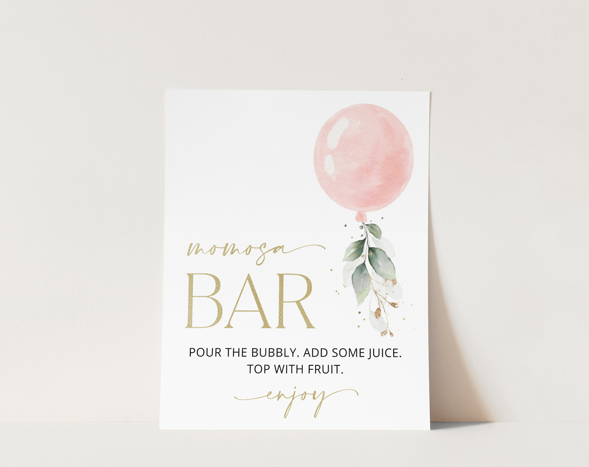 Pink Balloon Momosa Bar Sign, Baby Shower Sign, Girl Baby Shower, Printable File, Edit Yourself, SH14 Pink Balloon Momosa Bar Sign, Baby Shower Sign, Girl Baby Shower, Printable File, Edit Yourself, SH14