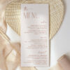 Minimal Boho Menu, Bridal Shower Stationery, Printable File, Edit Yourself, SH21