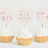 Minimal Boho Cupcake Toppers, Bridal Shower Decoration, Printable File, Edit Yourself, SH21