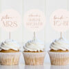 Minimal Boho Cupcake Toppers, Bridal Shower Decoration, Printable File, Edit Yourself, SH21