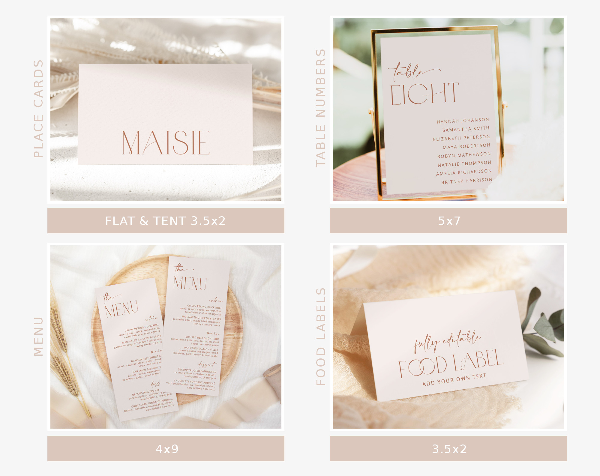 Minimal Boho Bridal Shower Bundle, Printable File, Edit Yourself, SH21