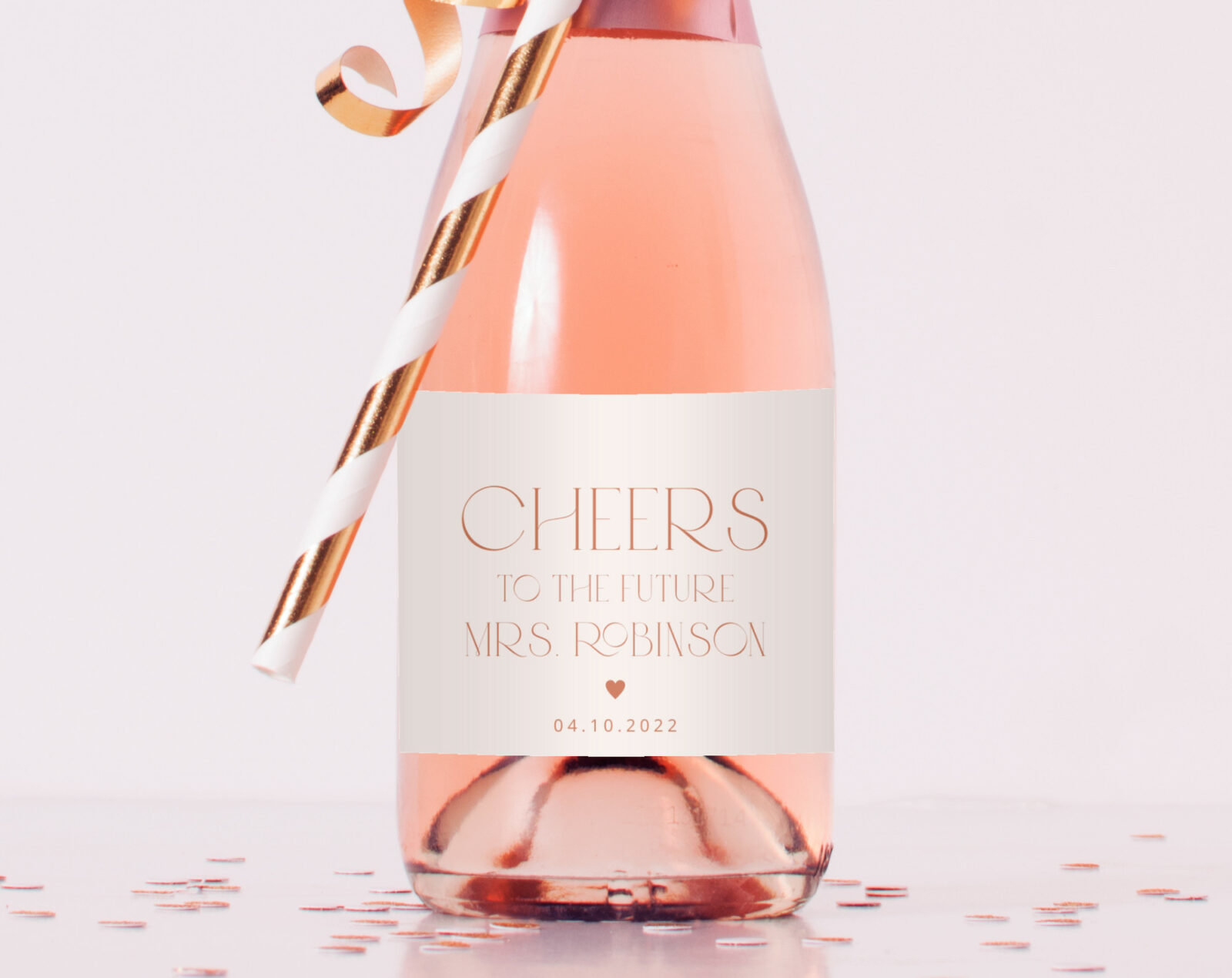 Minimal Boho Mini Champagne Labels Bridal Shower Decor