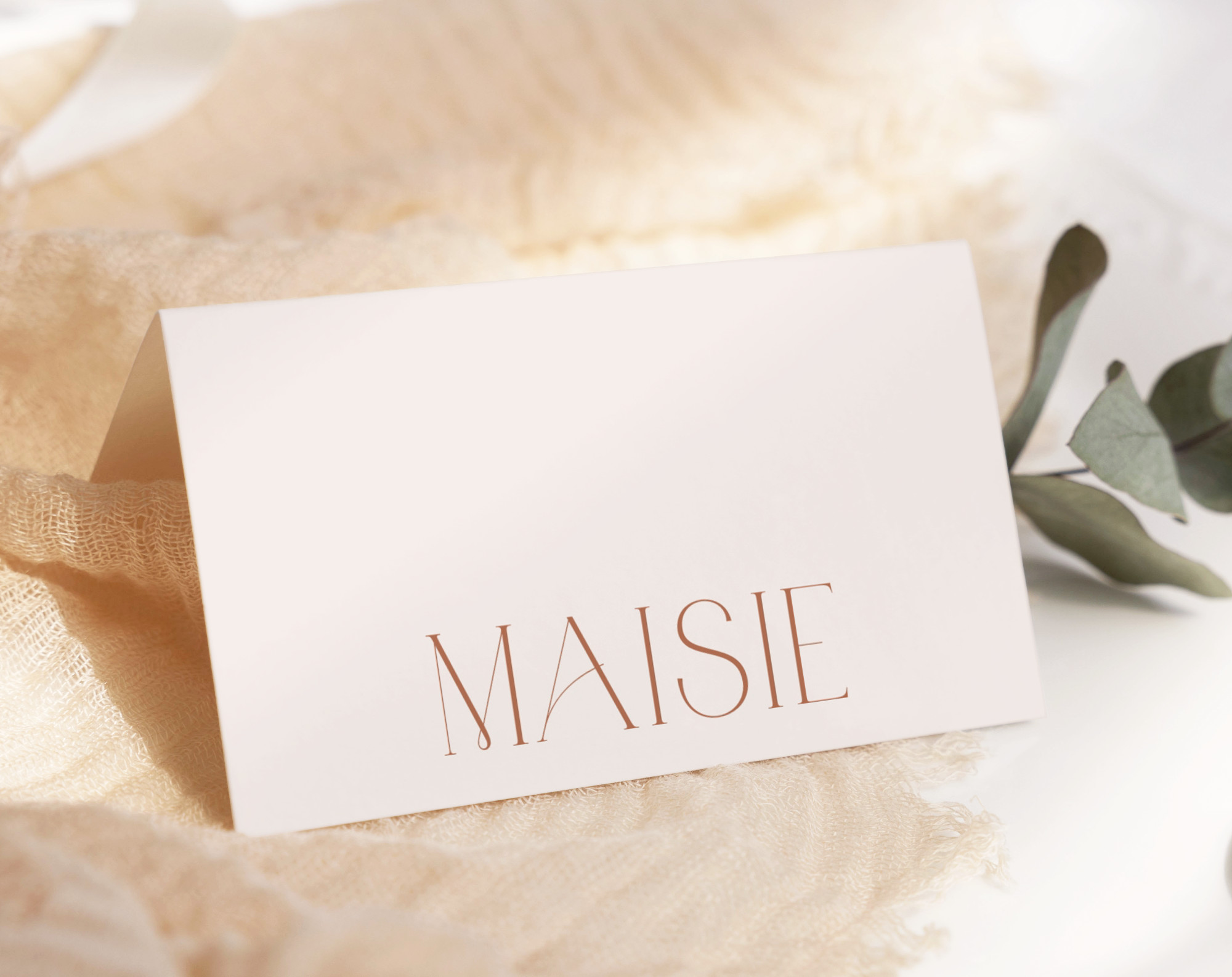 Minimal Boho Place Card, Bridal Shower Stationery, Printable File, Edit Yourself, SH21