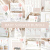 Pink Balloon Baby Shower Bundle, Girl Baby Shower, Printable File, Edit Yourself, SH14