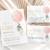 Pink Balloon Baby Shower Invitation Suite, Girl Baby Shower, Printable File, Edit Yourself, SH14 Pink Balloon Baby Shower Invitation Suite, Girl Baby Shower, Printable File, Edit Yourself, SH14