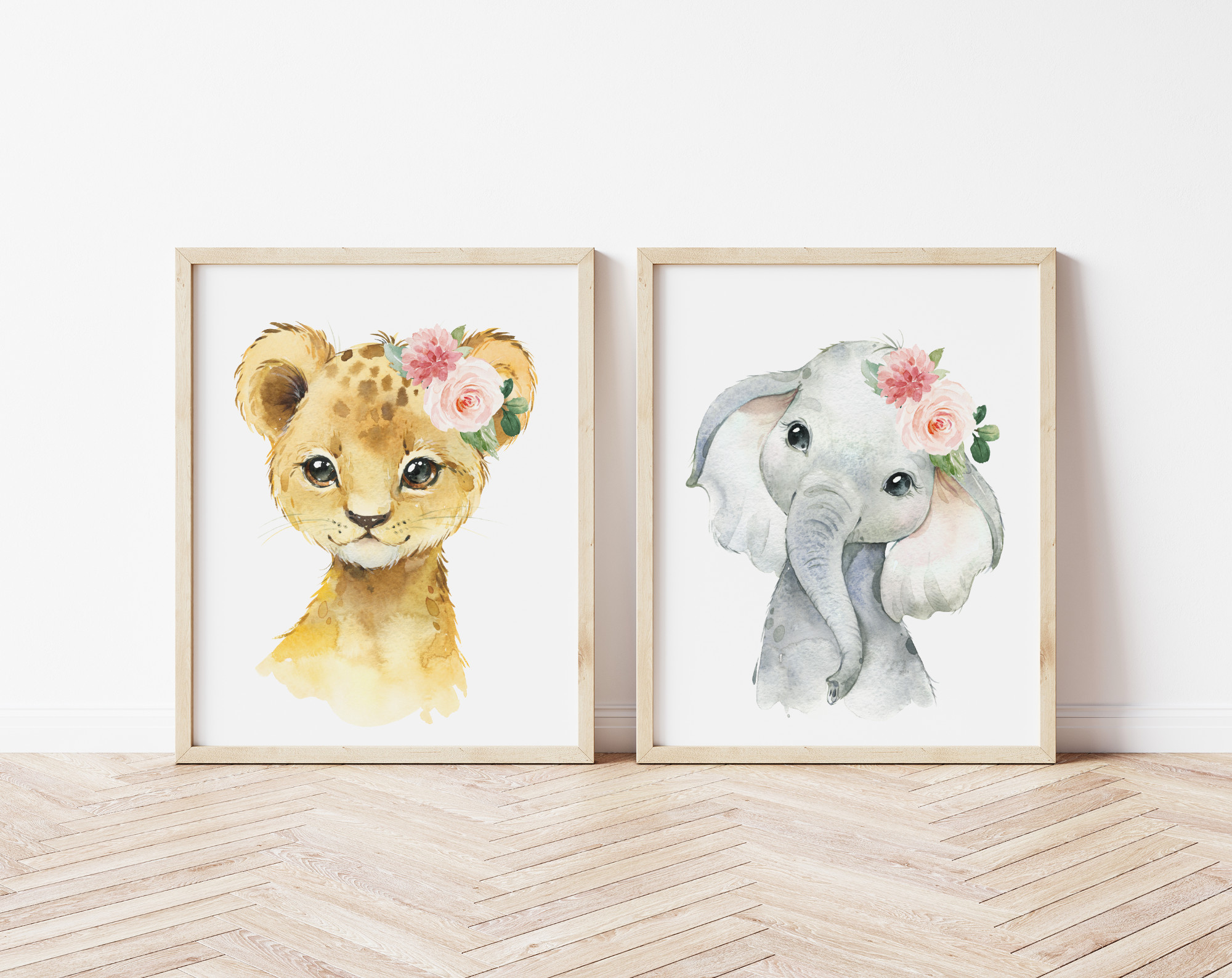 Nursery Wall Art - Animals - Strawberry and Hearts