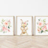 Cute Bunny Pink Flowers Nursery Wall Art, Nursery Prints, Girl Nursery Decor, Printable File, SH05 Cute Bunny Pink Flowers Nursery Wall Art, Nursery Prints, Girl Nursery Decor, Printable File, SH05