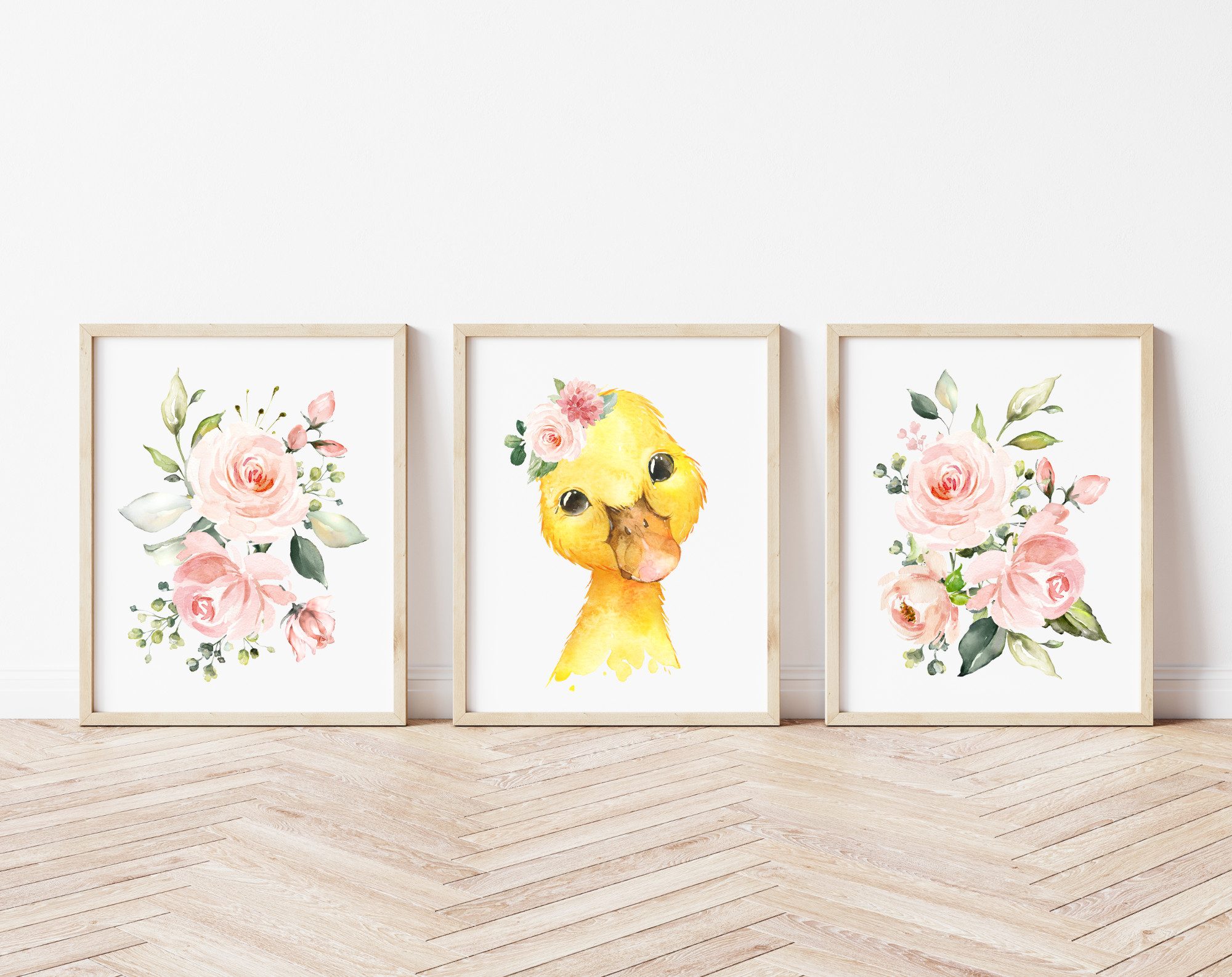 Pink Flowers Duck Nursery Prints, Farm Animals, Nursery Wall Art, Girl Nursery Decor, Printable File, SH06 Pink Flowers Duck Nursery Prints, Farm Animals, Nursery Wall Art, Girl Nursery Decor, Printable File, SH06