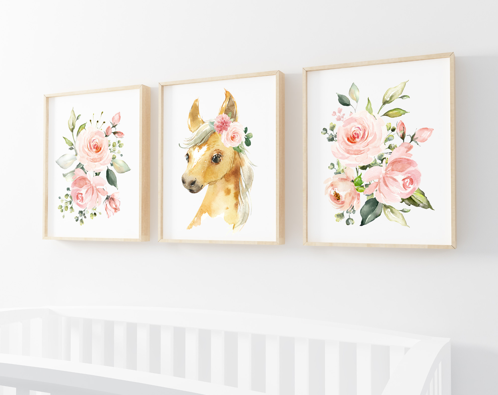 Pink Flowers Horse Nursery Prints, Farm Animals, Nursery Wall Art, Girl Nursery Decor, Printable File, SH06 Pink Flowers Horse Nursery Prints, Farm Animals, Nursery Wall Art, Girl Nursery Decor, Printable File, SH06