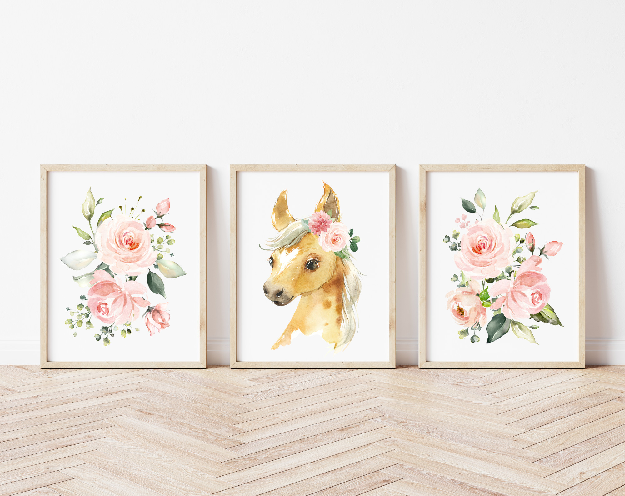Pink Flowers Horse Nursery Prints, Farm Animals, Nursery Wall Art, Girl Nursery Decor, Printable File, SH06 Pink Flowers Horse Nursery Prints, Farm Animals, Nursery Wall Art, Girl Nursery Decor, Printable File, SH06