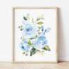 Blue Flowers Nursery Prints, Nursery Wall Art, Boy Nursery Decor, Printable File, SH10