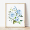 Blue Flowers Nursery Prints, Nursery Wall Art, Boy Nursery Decor, Printable File, SH10