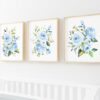 Blue Flowers Nursery Prints, Nursery Wall Art, Boy Nursery Decor, Printable File, SH10