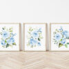 Blue Flowers Nursery Prints, Nursery Wall Art, Boy Nursery Decor, Printable File, SH10