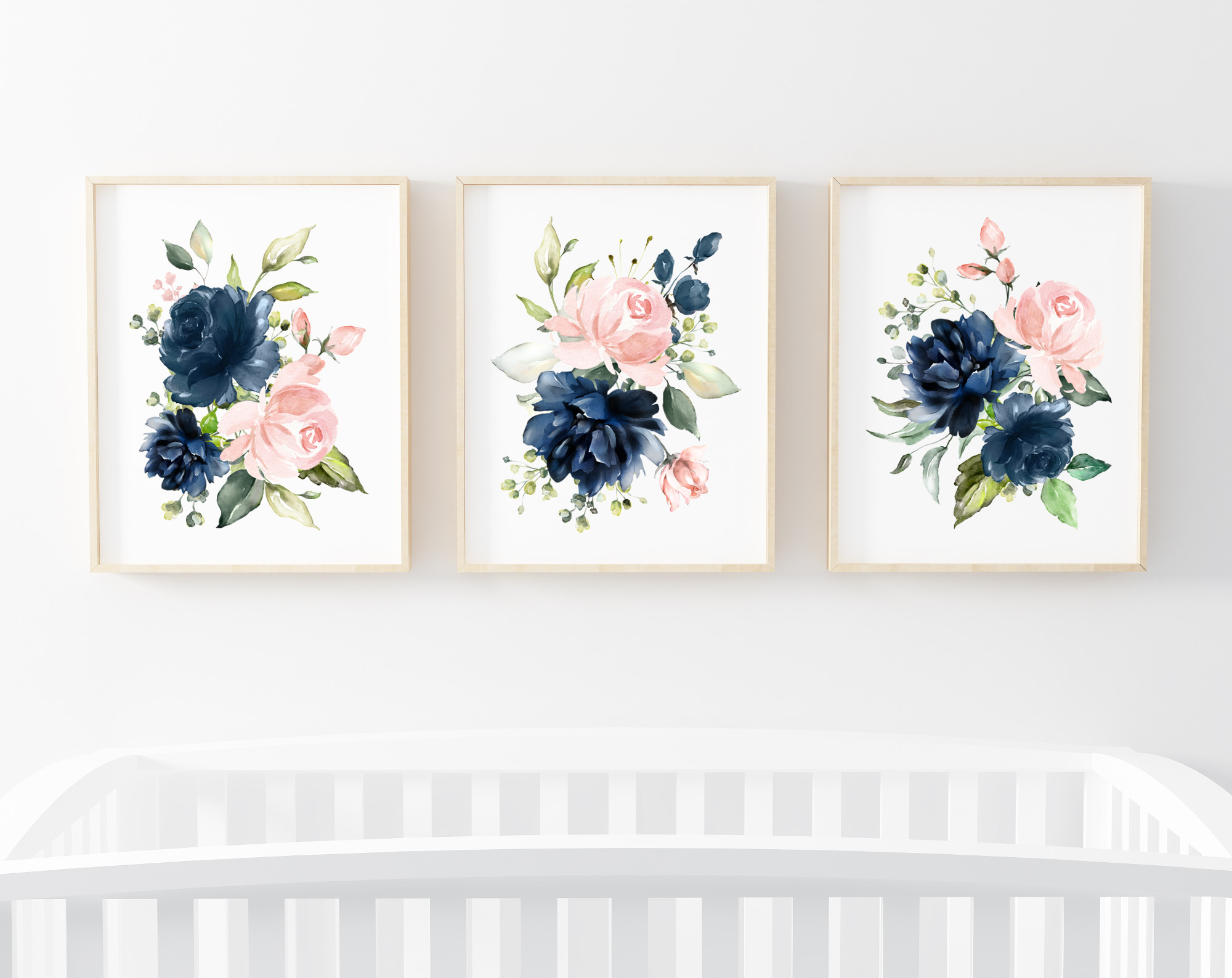 Navy and Blush Flowers Nursery Prints, Nursery Wall Art, Gender Neutral Nursery, Printable File, SH10 Navy and Blush Flowers Nursery Prints, Nursery Wall Art, Gender Neutral Nursery, Printable File, SH10