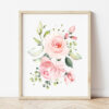 Pink Flowers Nursery Prints, Nursery Wall Art, Girl Nursery Decor, Printable File, SH10