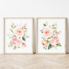 Pink Flowers Nursery Prints, Nursery Wall Art, Girl Nursery Decor, Printable File, SH10
