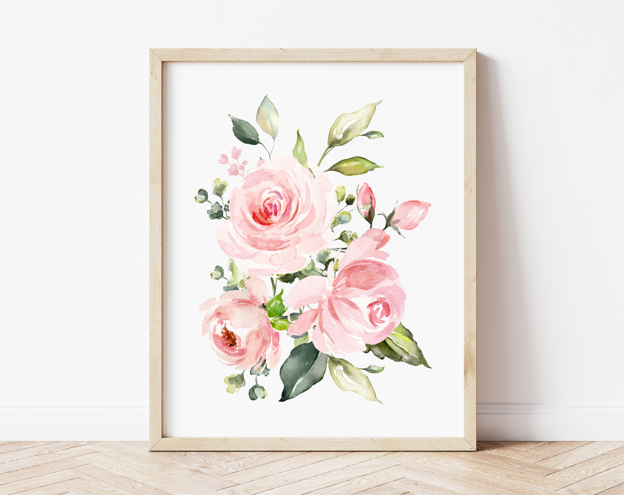 Pink Flowers Nursery Prints, Nursery Wall Art, Girl Nursery Decor, Printable File, SH10