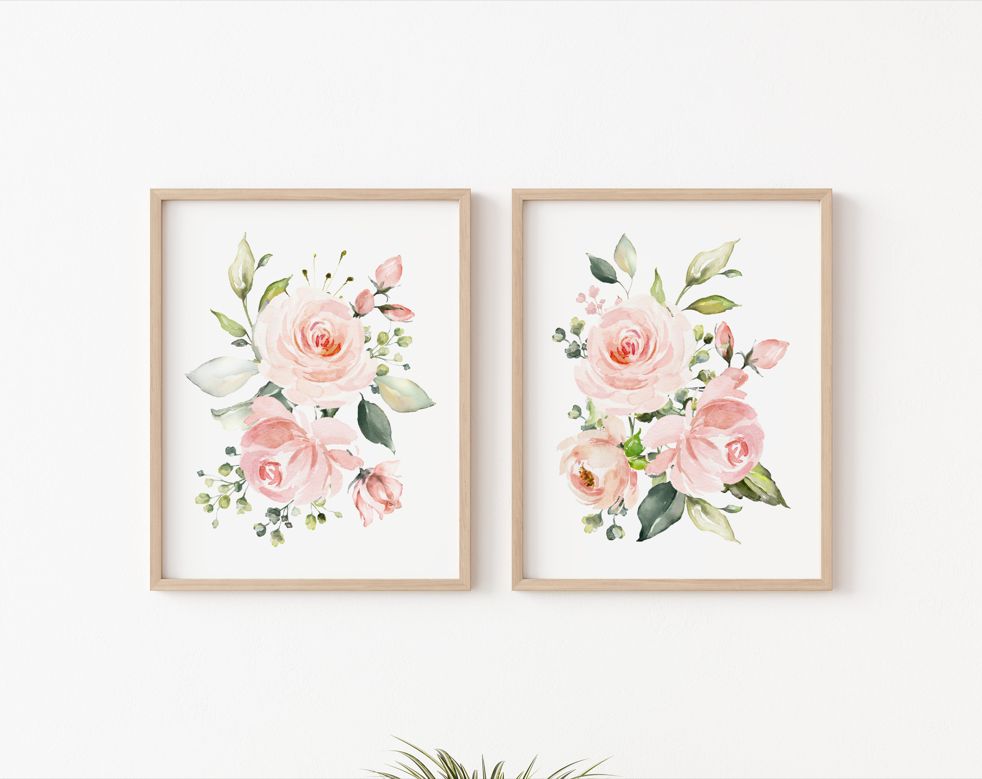 Pink Flowers Nursery Prints, Nursery Wall Art, Girl Nursery Decor, Printable File, SH10